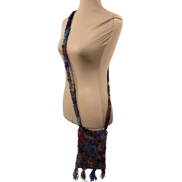 Lakhay's Collection Silk Crossbody Bag Purse Bright Colorful Boho Fun - Picture 1 of 9